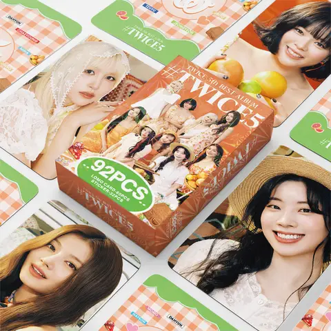 92 unids/set TWICE ENEMY TWICE5 SANA MOMO tarjetas fotográficas holográficas lomo Star tarjetas fotográficas Lomo colección de Fans tarjetas impresas