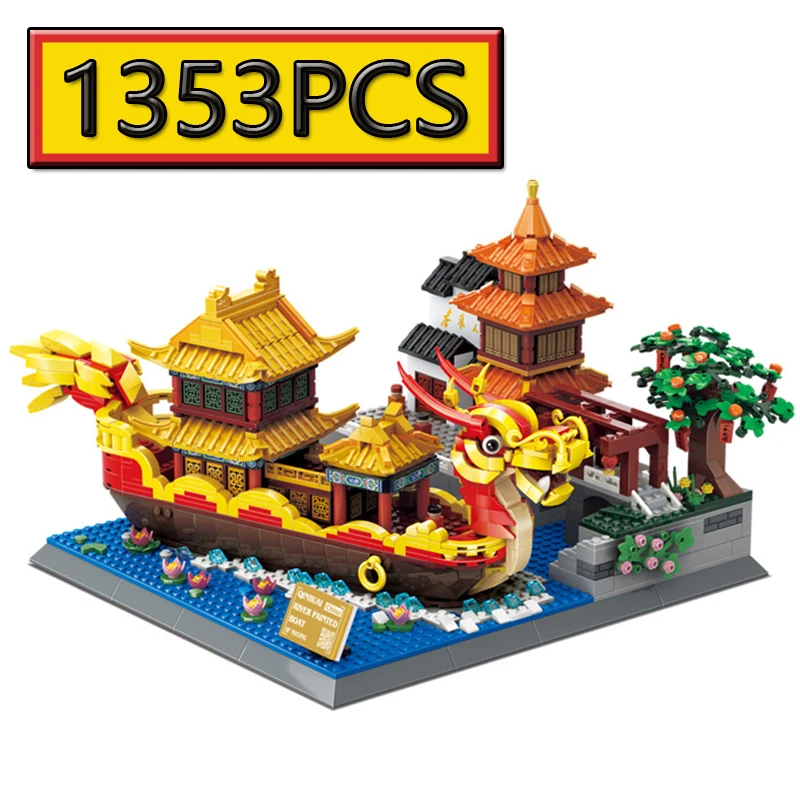 MOC 1353PCS China Jiangsu Nanjing Qinhuai River Painting Boat City Architecture Model Building Blocks Children's Puzzle Toys
MOC 1353PCS China Jiangsu Nanjing Qinhuai River Painting Boat City Architecture Model Building Blocks Children's Puzzle Toys