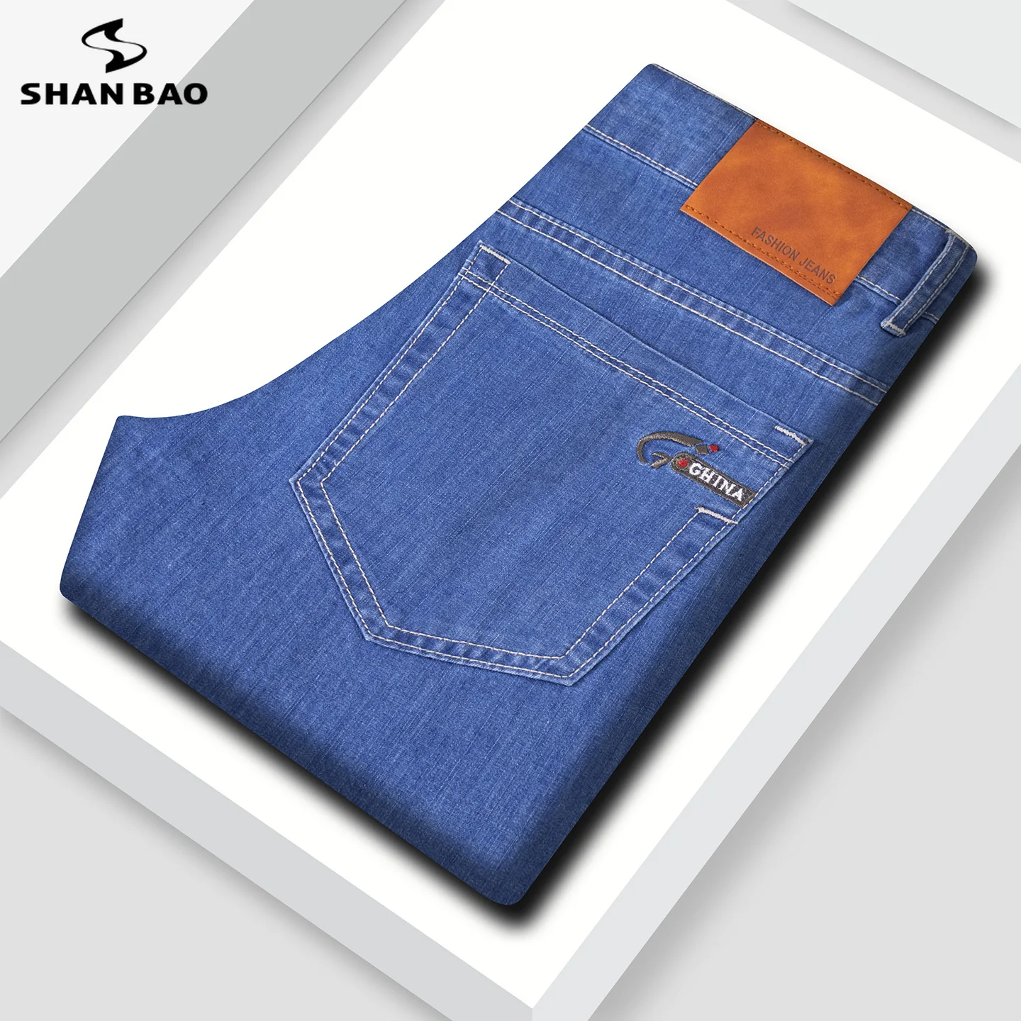 SHAN BAO plus size men's straight lightweight jeans 2026 summer brand clothing stretch embroidered business casual thin trousers
SHAN BAO plus size men's straight lightweight jeans 2026 summer brand clothing stretch embroidered business casual thin trousers