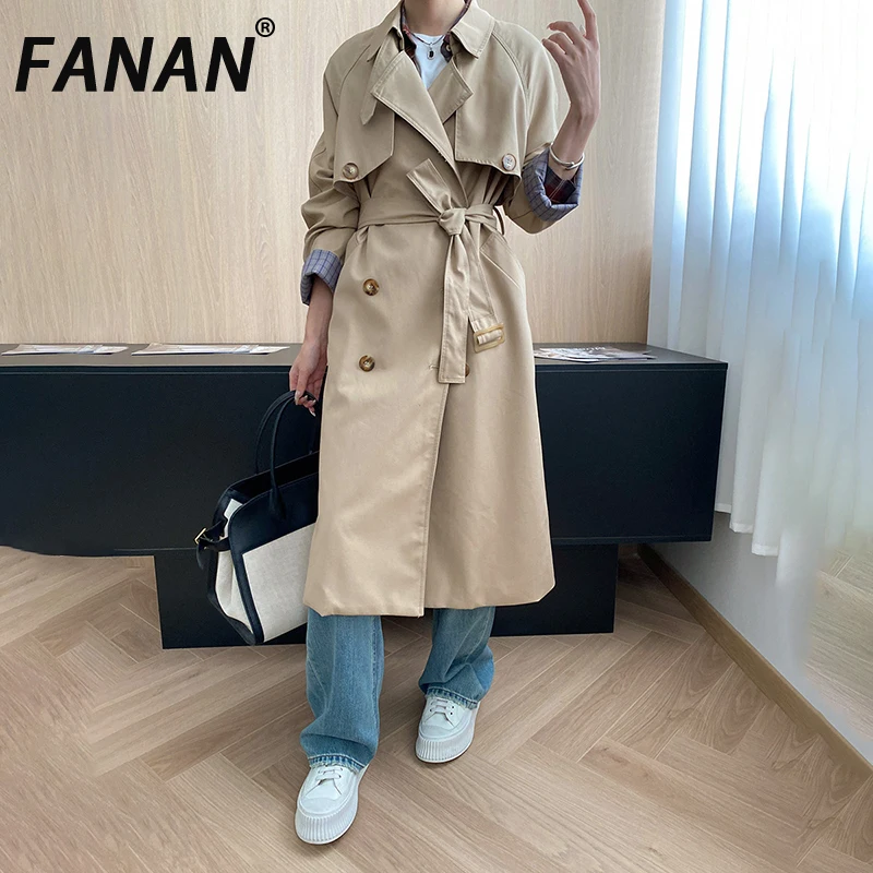 FANAN Temperament Long Trench For Women Lapel Double Breasted Belt Gathered Waist Office Lady Windbreaker 2025 Autumn New
FANAN Temperament Long Trench For Women Lapel Double Breasted Belt Gathered Waist Office Lady Windbreaker 2025 Autumn New