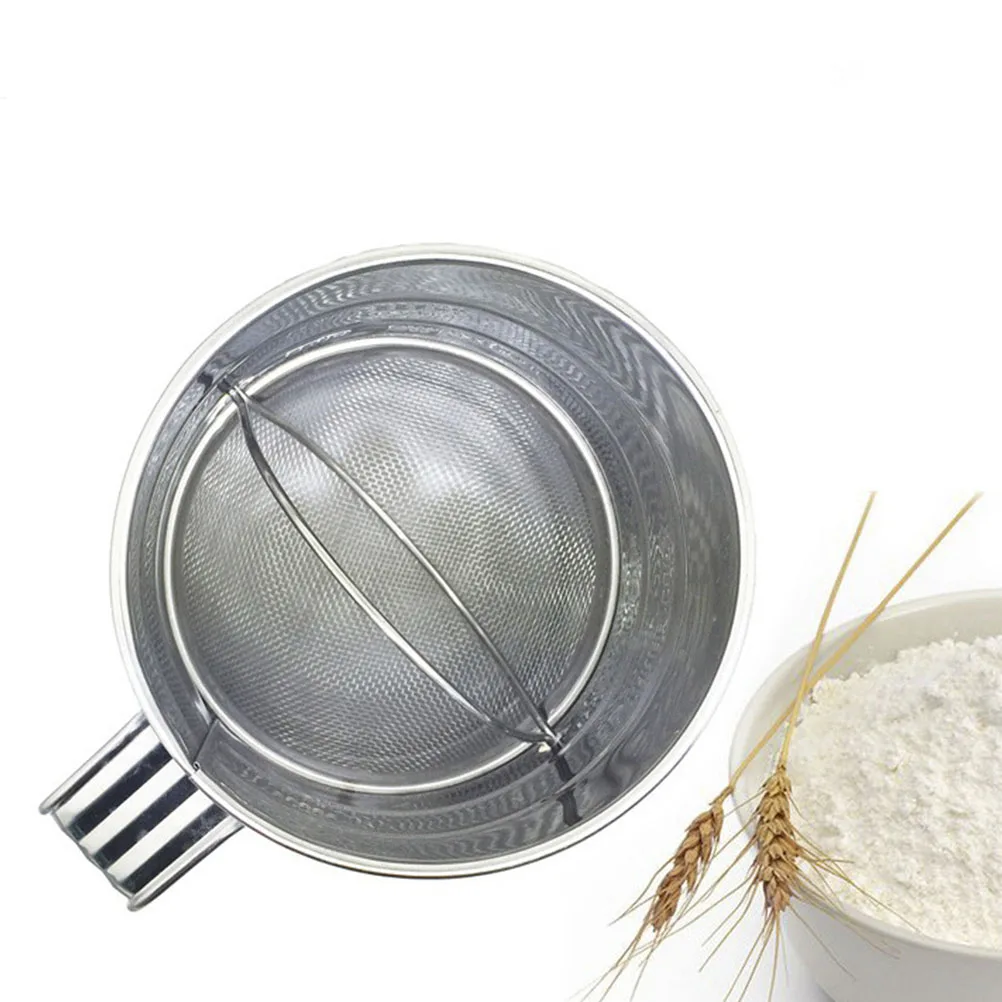 Hand-cranked Flour Sieve for Stainless Steel Sifter Baking Practical Cup Tool Powdered Sugar 
Hand-cranked Flour Sieve for Stainless Steel Sifter Baking Practical Cup Tool Powdered Sugar
