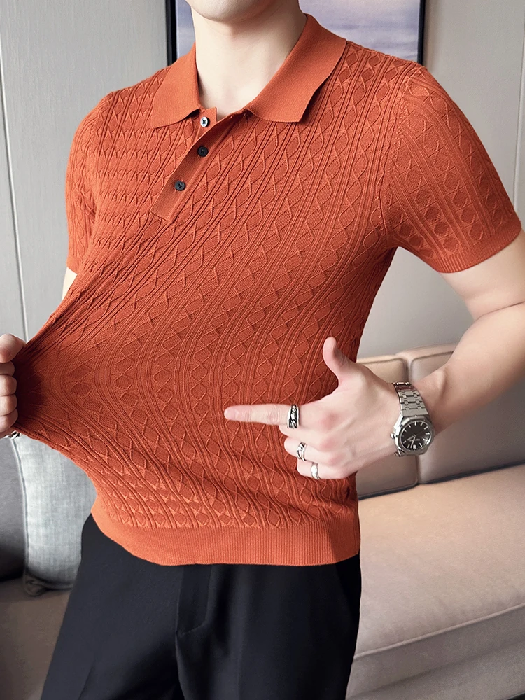 Spring Summer Knit Polo Shirt Men Casual Turn-down Collar Button Fashion Solid Slim Tops Newest Ice Silk Cotton Knitwear H80
Spring Summer Knit Polo Shirt Men Casual Turn-down Collar Button Fashion Solid Slim Tops Newest Ice Silk Cotton Knitwear H80