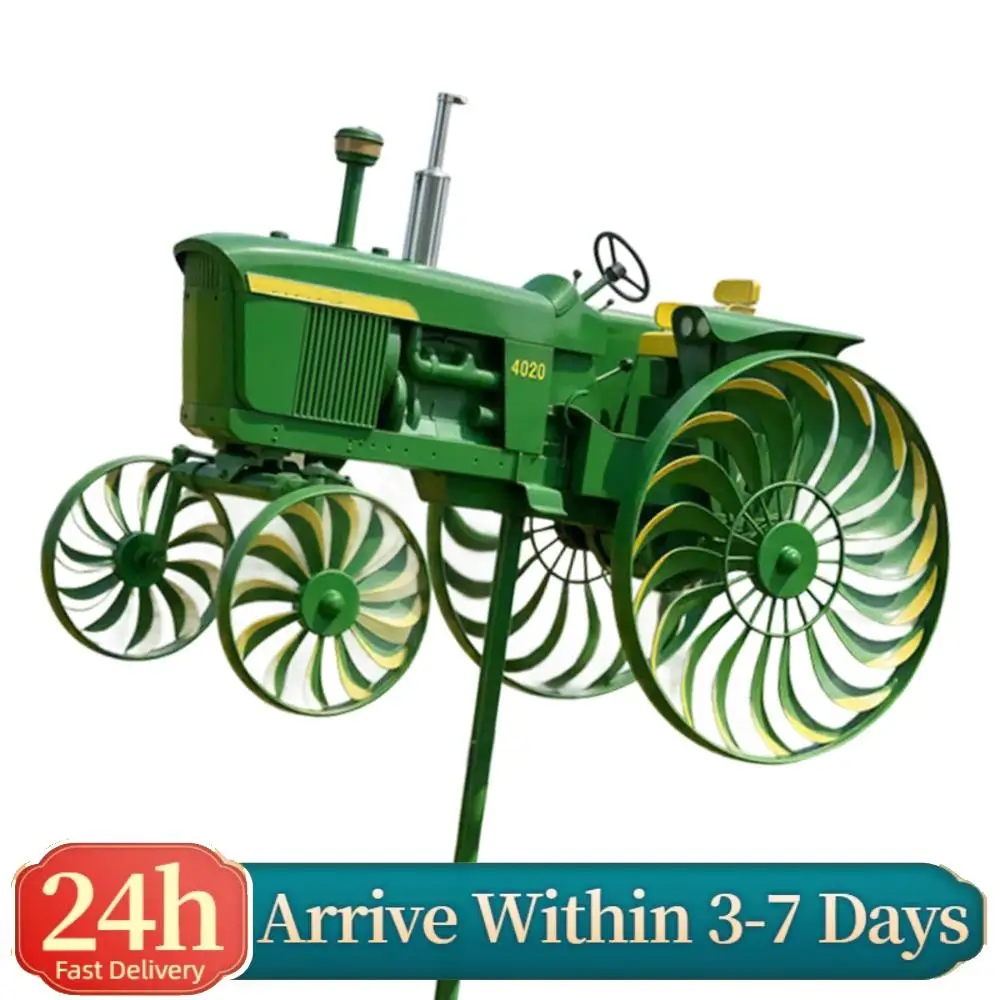 Green Tractor Windmill Stake with Rotating Wheels Outdoor Tractor Wind Spinner for Patio Yard Garden Gift for Friends Family
Green Tractor Windmill Stake with Rotating Wheels Outdoor Tractor Wind Spinner for Patio Yard Garden Gift for Friends Family