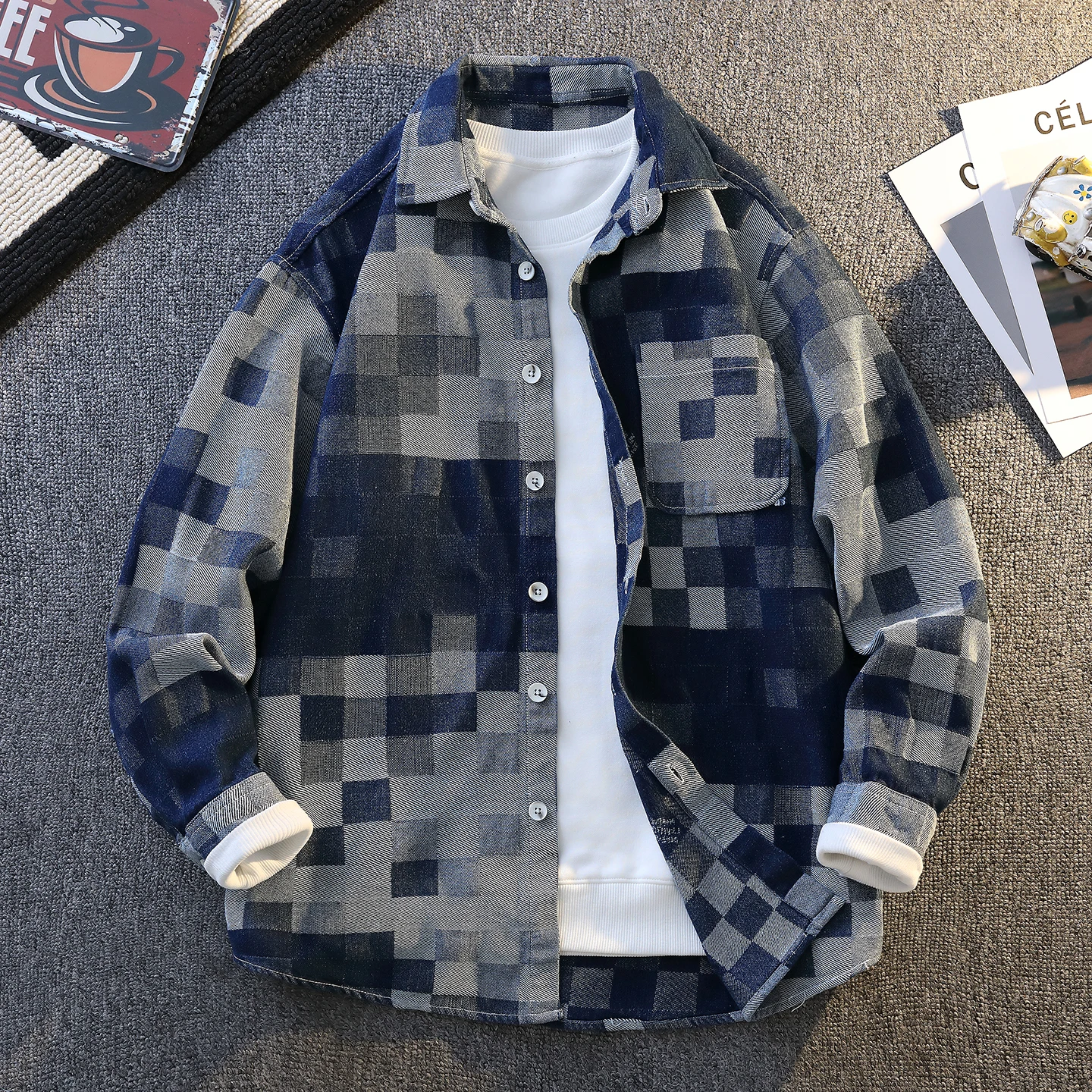 2026 Spring Jacquard Denim Shirt Checkered Men's Fashion Long Sleeve Casual Shirts Loose Social Streetwear Harajuku Shirts 4XL
2026 Spring Jacquard Denim Shirt Checkered Men's Fashion Long Sleeve Casual Shirts Loose Social Streetwear Harajuku Shirts 4XL