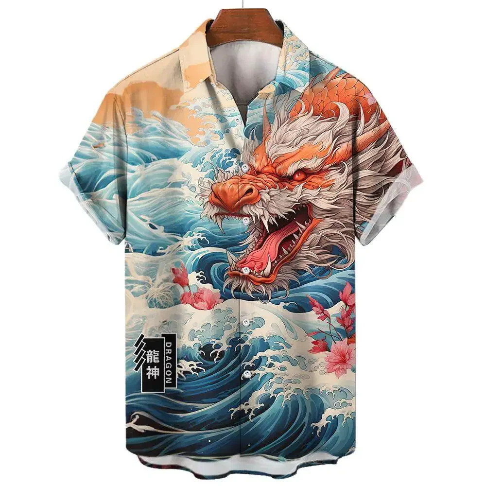 Chinese Mythology Dragon Print Summer Men's Casual Short-sleeved Shirt Street Hip-hop Trend Tops Oversized T-shirt Size S-5XL
Chinese Mythology Dragon Print Summer Men's Casual Short-sleeved Shirt Street Hip-hop Trend Tops Oversized T-shirt Size S-5XL