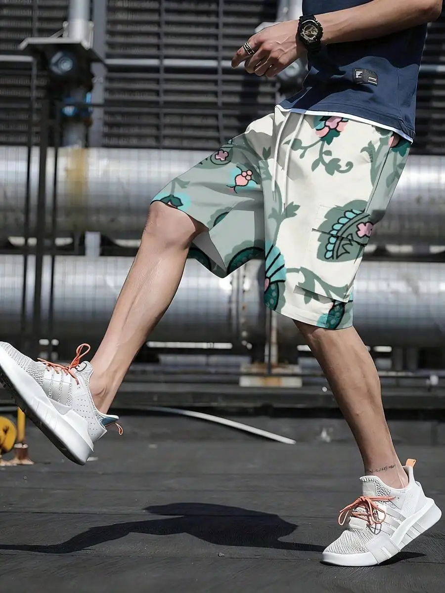 Mens Floral Print Cargo Shorts With Multiple Pockets Woven Breathable Fabric For Outdoor Casual
Mens Floral Print Cargo Shorts With Multiple Pockets Woven Breathable Fabric For Outdoor Casual