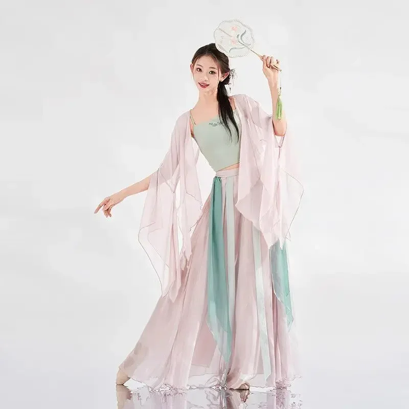 Classical Dance Costumes Elegant Gauze Costumes Performance Dress Hanfu Style Examination Practice Dress Chinese Dancing Dress
Classical Dance Costumes Elegant Gauze Costumes Performance Dress Hanfu Style Examination Practice Dress Chinese Dancing Dress
