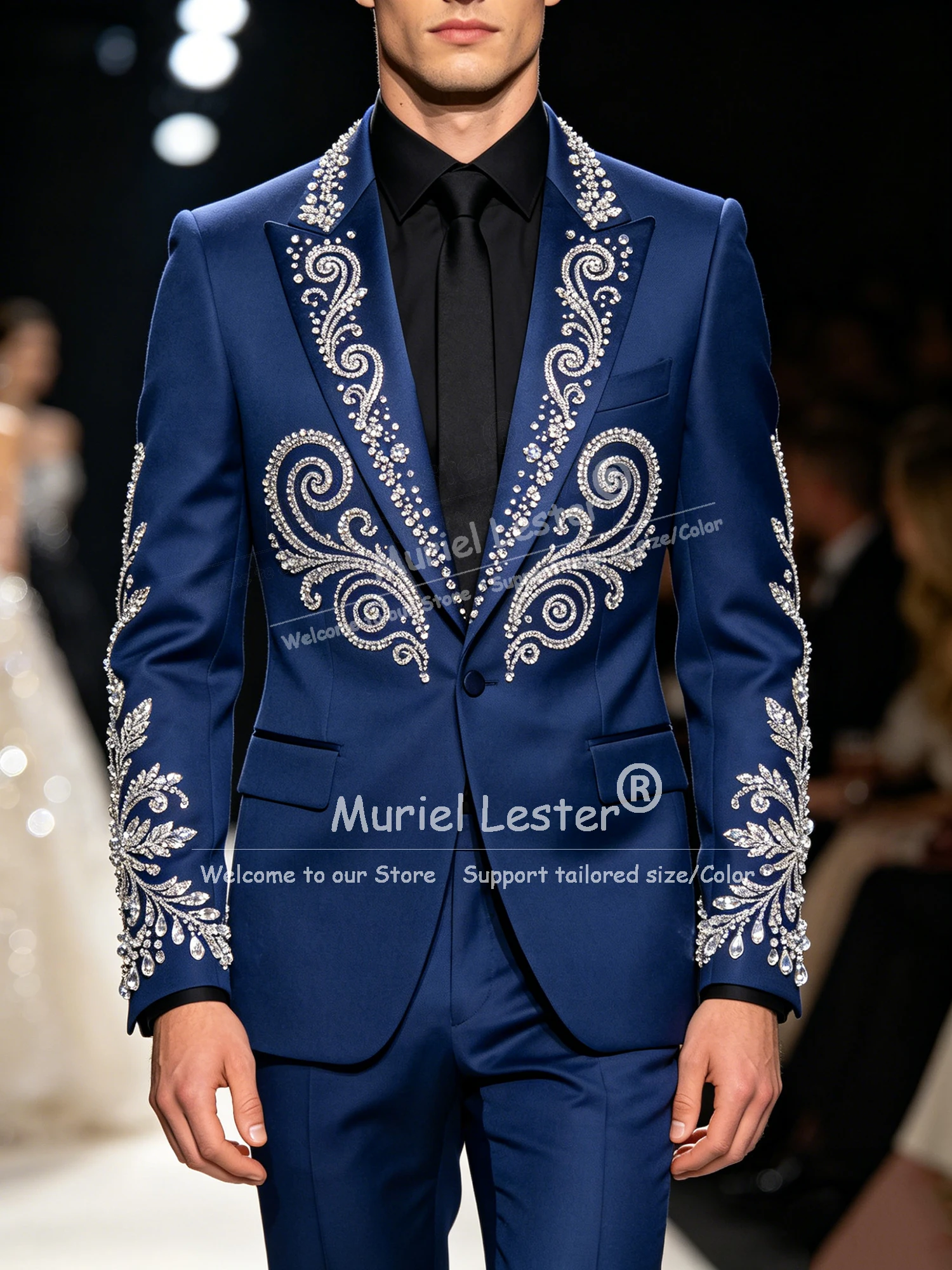Sparkly Crystals Beading Suit Men For Wedding Single Breasted Jacket Pants 2 Pieces Outfits Groom Tuxedos Man Banquet Attire
Sparkly Crystals Beading Suit Men For Wedding Single Breasted Jacket Pants 2 Pieces Outfits Groom Tuxedos Man Banquet Attire