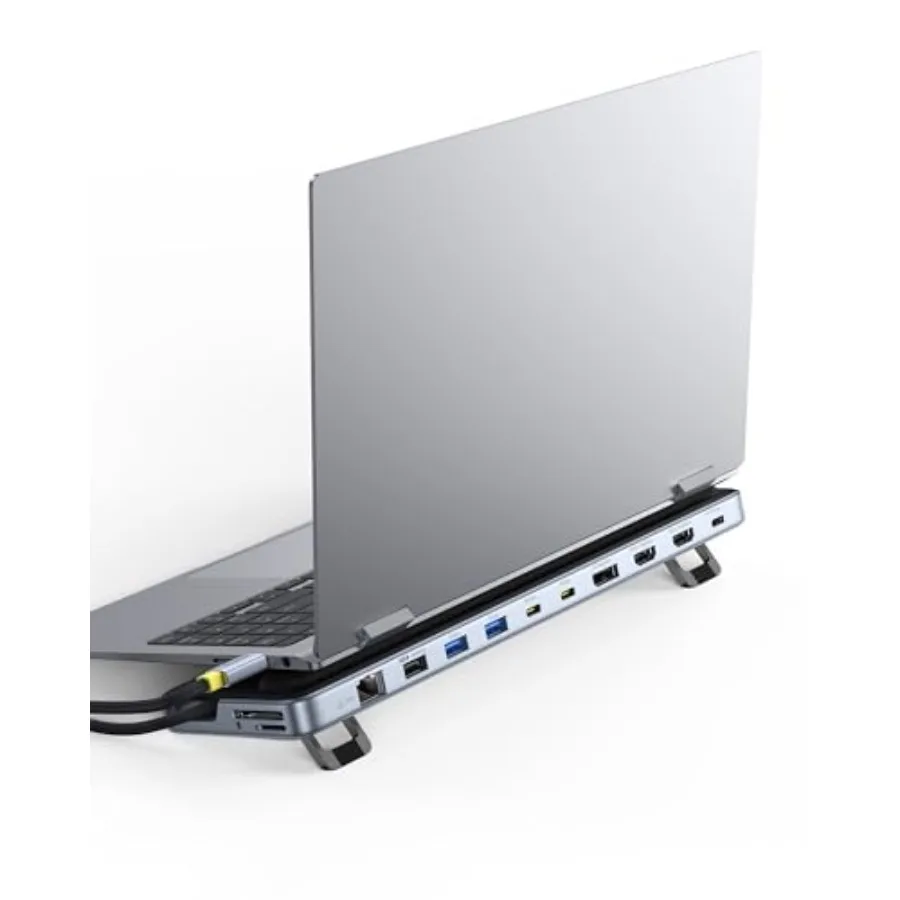 Laptop Docking Station Stand for office use, aluminum alloy, black, 12-in-1 triple 4K display support with 10Gbps data transfer
Laptop Docking Station Stand for office use, aluminum alloy, black, 12-in-1 triple 4K display support with 10Gbps data transfer