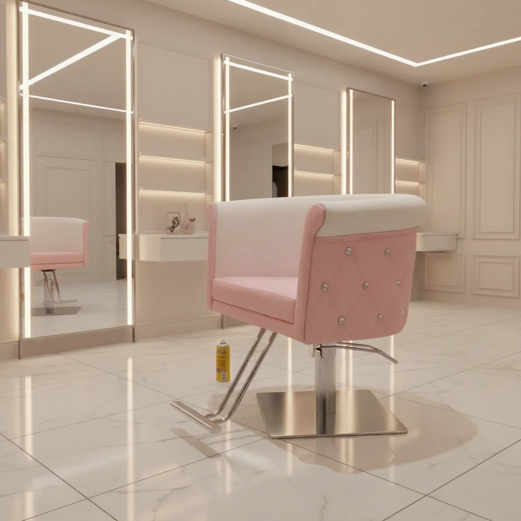 Luxury Salon Furniture Beauty Saloon Pink Chair Hair Salon Furniture Styling Chair with Diamond
Luxury Salon Furniture Beauty Saloon Pink Chair Hair Salon Furniture Styling Chair with Diamond