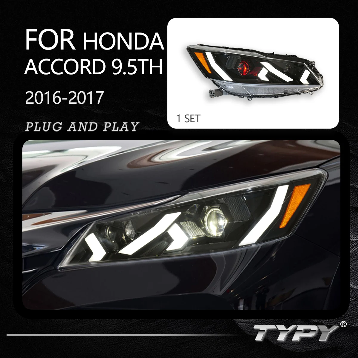 TYPY Dynamic Signal Head Lamp Automotive Accessories Upgrade Modified New LED For Honda Accord 9.5th Headlight 2016-2017
TYPY Dynamic Signal Head Lamp Automotive Accessories Upgrade Modified New LED For Honda Accord 9.5th Headlight 2016-2017