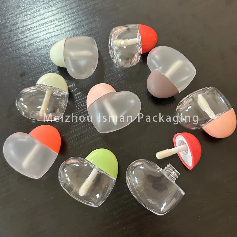 50Pcs cute clear frost kids red pink green heart shaped liquid lipstick lip gloss packaging container wand tubes with brush 5ml
50Pcs cute clear frost kids red pink green heart shaped liquid lipstick lip gloss packaging container wand tubes with brush 5ml