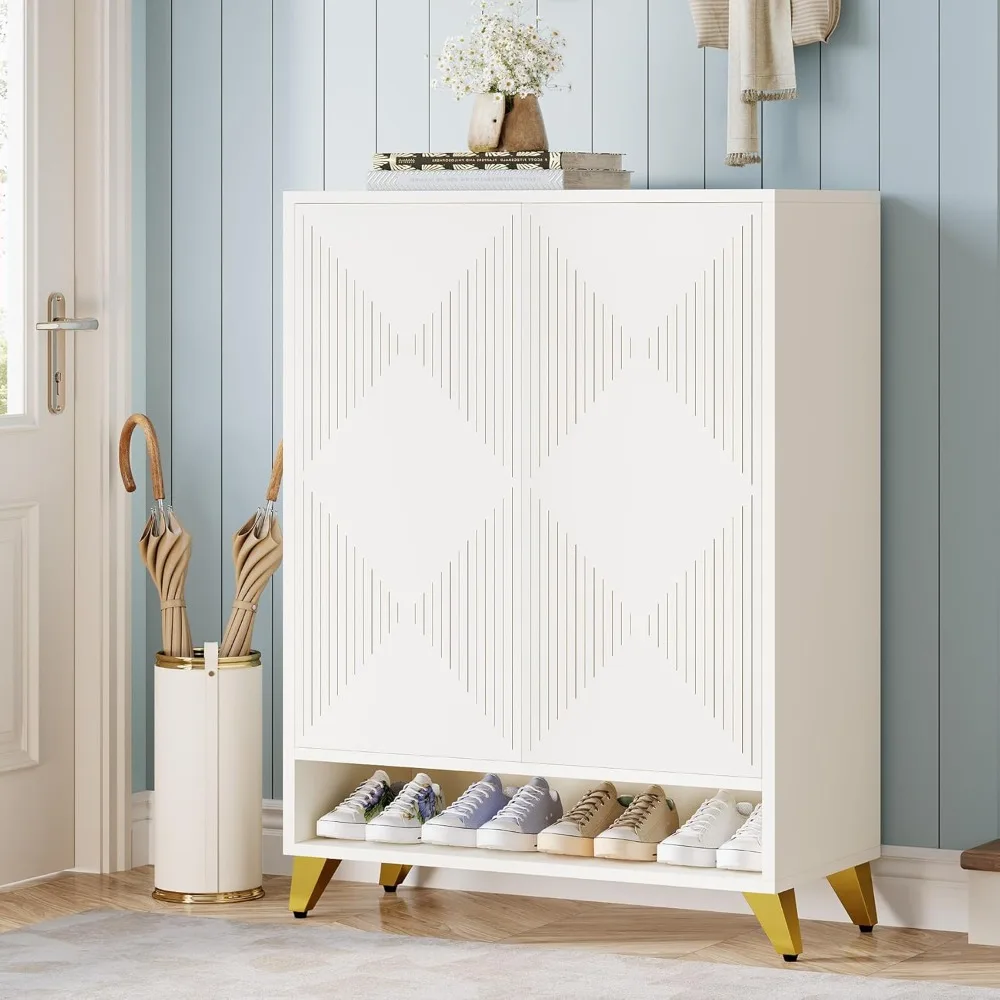 Yipin White Shoe Cabinet with Doors, 6-Tier Modern Shoe Storage Cabinet with Adjustable Shelves, Wooden Shoe Rack Organizer|
Yipin White Shoe Cabinet with Doors, 6-Tier Modern Shoe Storage Cabinet with Adjustable Shelves, Wooden Shoe Rack Organizer|