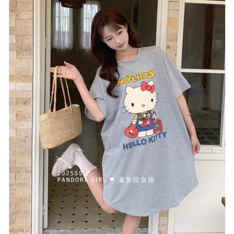 Новая летняя синяя ночная рубашка с круглым вырезом и милым рисунком Hello Kitty, милая, которую можно носить из домашней одежды
Новая летняя синяя ночная рубашка с круглым вырезом и милым рисунком Hello Kitty, милая, которую можно носить из домашней одежды