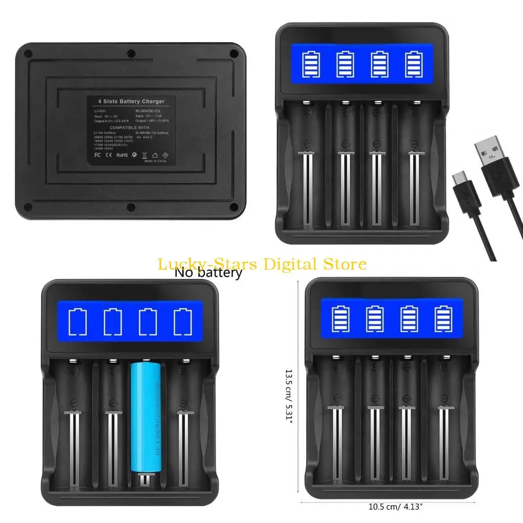T3EE 4 BAY 18650 26650 16340 Аккумуляторная зарядное устройство USB быстро зарядка.
T3EE 4 BAY 18650 26650 16340 Аккумуляторная зарядное устройство USB быстро зарядка.