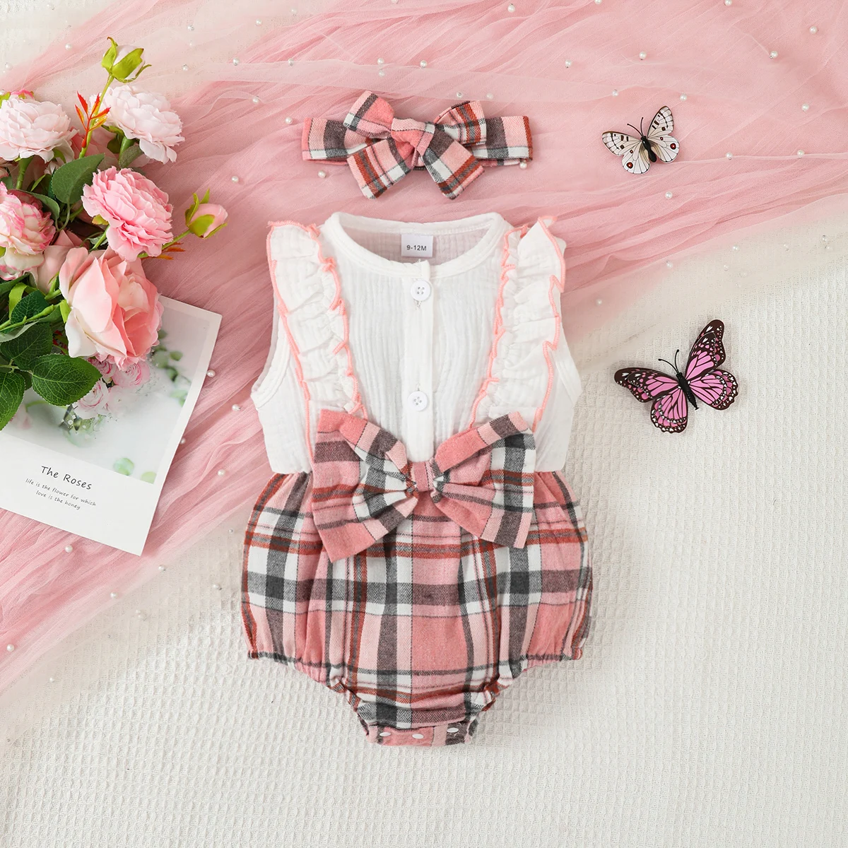 New Baby Girl Bodysuit Korean Version Lotus Leaf Edge Sleeveless Fashion Splicing Grid Romper Summer Cute Infant Girl Jumpsuit
New Baby Girl Bodysuit Korean Version Lotus Leaf Edge Sleeveless Fashion Splicing Grid Romper Summer Cute Infant Girl Jumpsuit