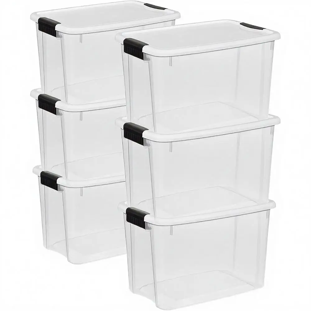 Storage Bins with Lids, Clear Plastic, 30 Quart, Heavy-Duty, Organizing Containers, Closet, Bathroom, Office
Storage Bins with Lids, Clear Plastic, 30 Quart, Heavy-Duty, Organizing Containers, Closet, Bathroom, Office
