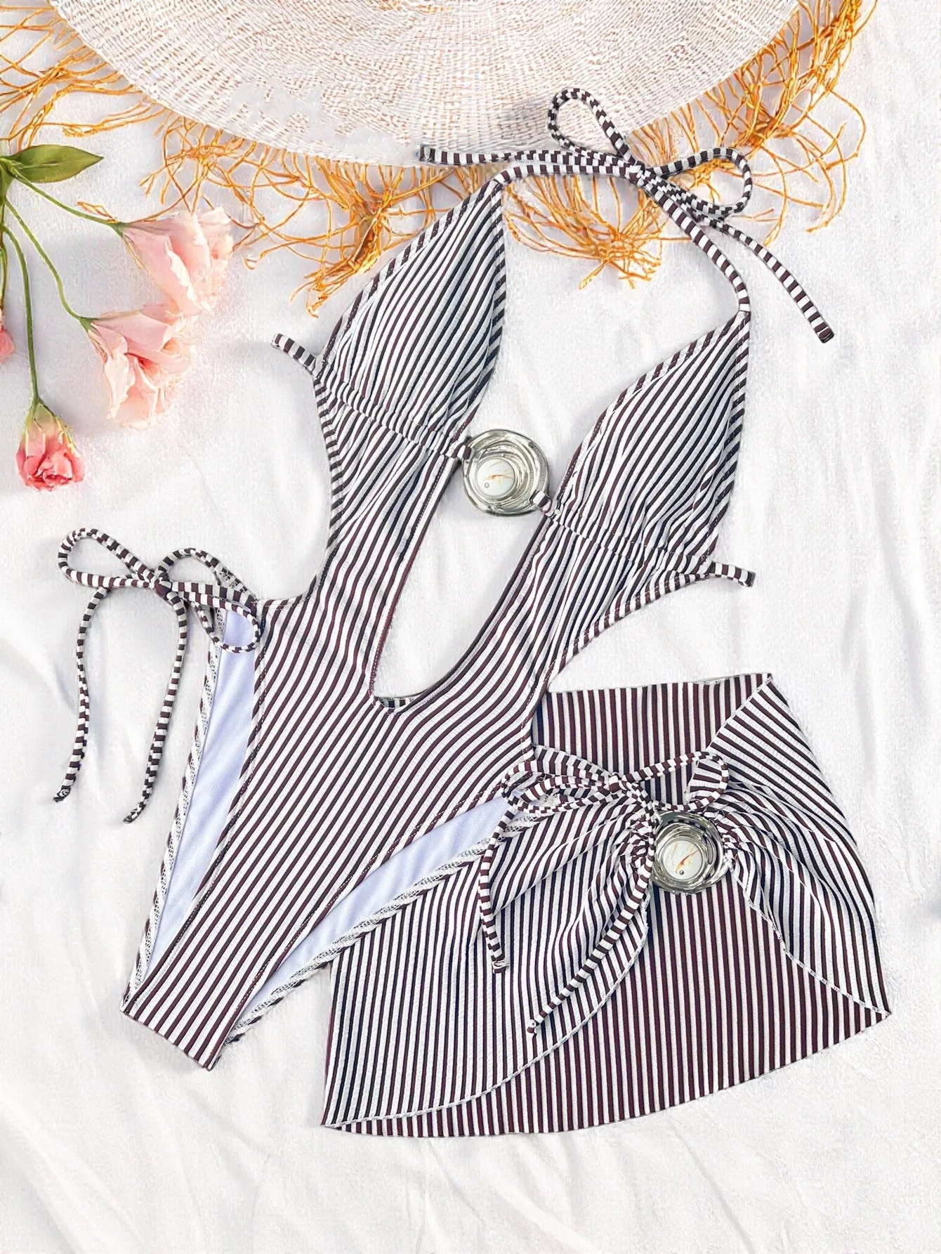 sexy coffee striped hollow out swimsuit bodysuit sets two pieces with split mini skirt swimsuit bathing suit beach outfits
sexy coffee striped hollow out swimsuit bodysuit sets two pieces with split mini skirt swimsuit bathing suit beach outfits