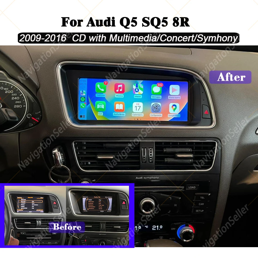 Android Auto Car Radio For Audi Q5 SQ5 8R 2008-2016 8.8" Touch Screen Multimedia Carplay Head Unit Gps Head Unit Stereo Spotify
Android Auto Car Radio For Audi Q5 SQ5 8R 2008-2016 8.8" Touch Screen Multimedia Carplay Head Unit Gps Head Unit Stereo Spotify