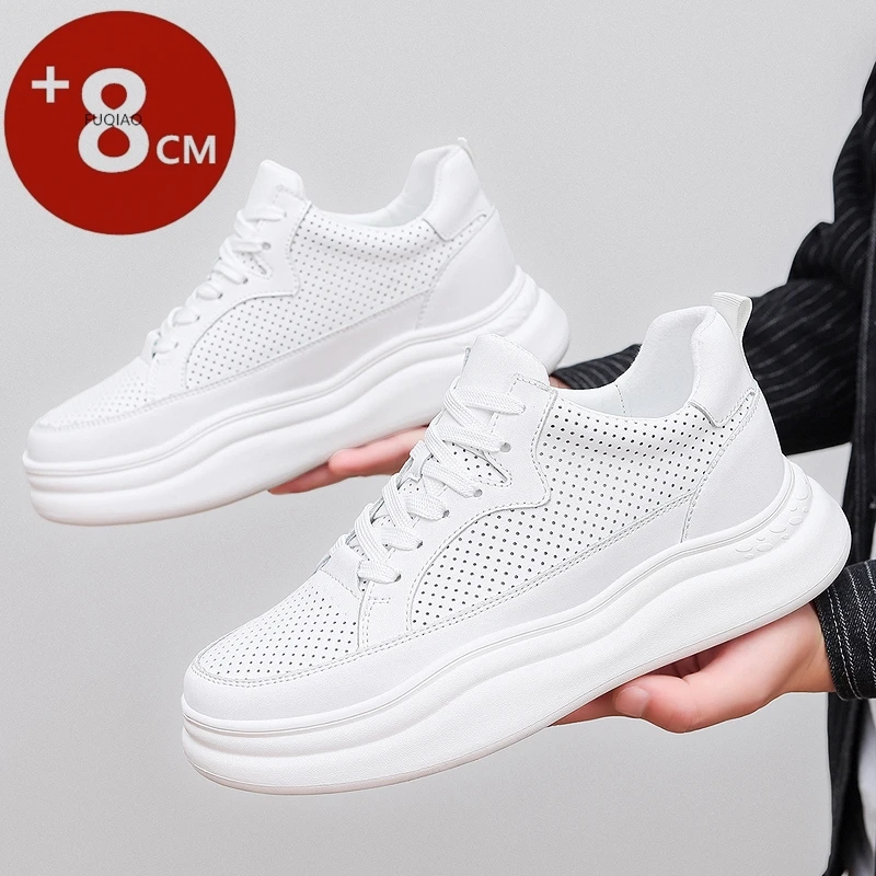 Summer Hollow Breathable Men Real Leather 8cm Invisible Height Boost Shoes Lightweight Non Slip Elevated Casual Sports Shoes
Summer Hollow Breathable Men Real Leather 8cm Invisible Height Boost Shoes Lightweight Non Slip Elevated Casual Sports Shoes