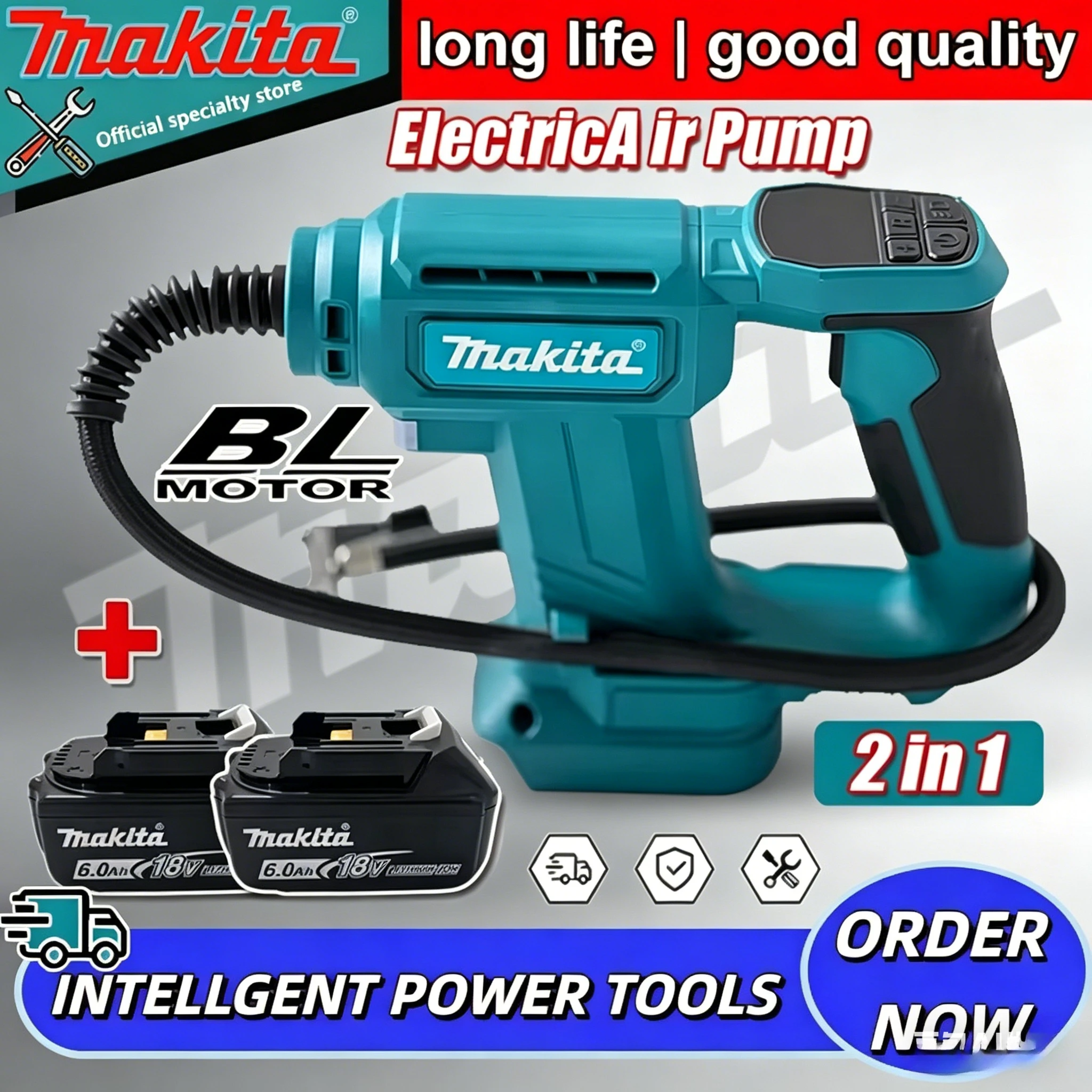 Makita 18V Air Compressor Air Pump Portable Car Tire Inflator With Digital Display Inflatable Pump Tool