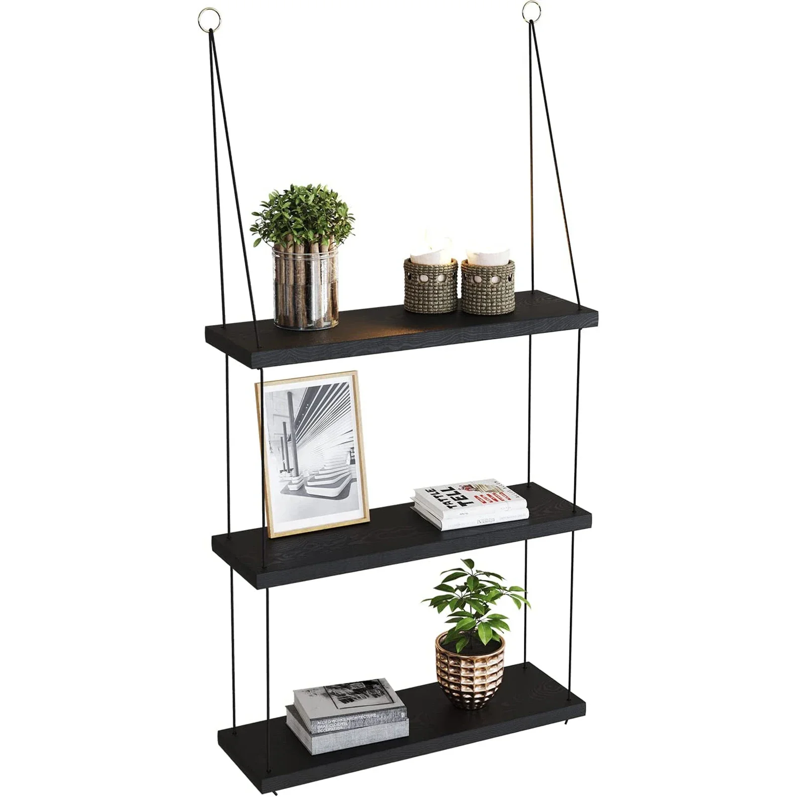 Hanging Shelves - 3 Tier Wall Shelf - Cute Boho Room Decor for Bedroom, Bathroom, Living Room - Floating Wood Small Bookshelves
Hanging Shelves - 3 Tier Wall Shelf - Cute Boho Room Decor for Bedroom, Bathroom, Living Room - Floating Wood Small Bookshelves