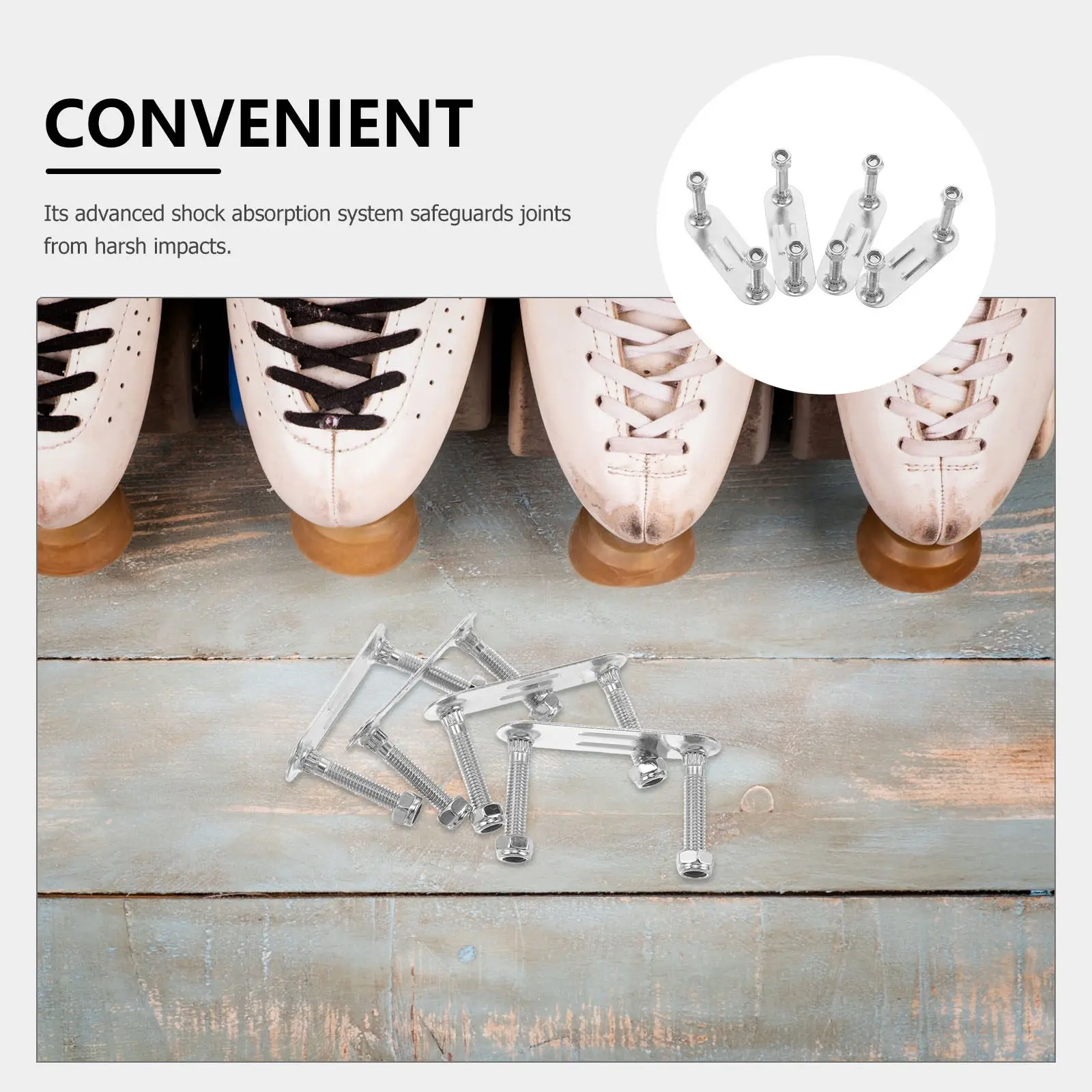 4Pcs Roller Skate Plates Double Row Base with Shock Absorbing Hardware for Indoor Outdoor Men Women Roller Skating Accessories
4Pcs Roller Skate Plates Double Row Base with Shock Absorbing Hardware for Indoor Outdoor Men Women Roller Skating Accessories