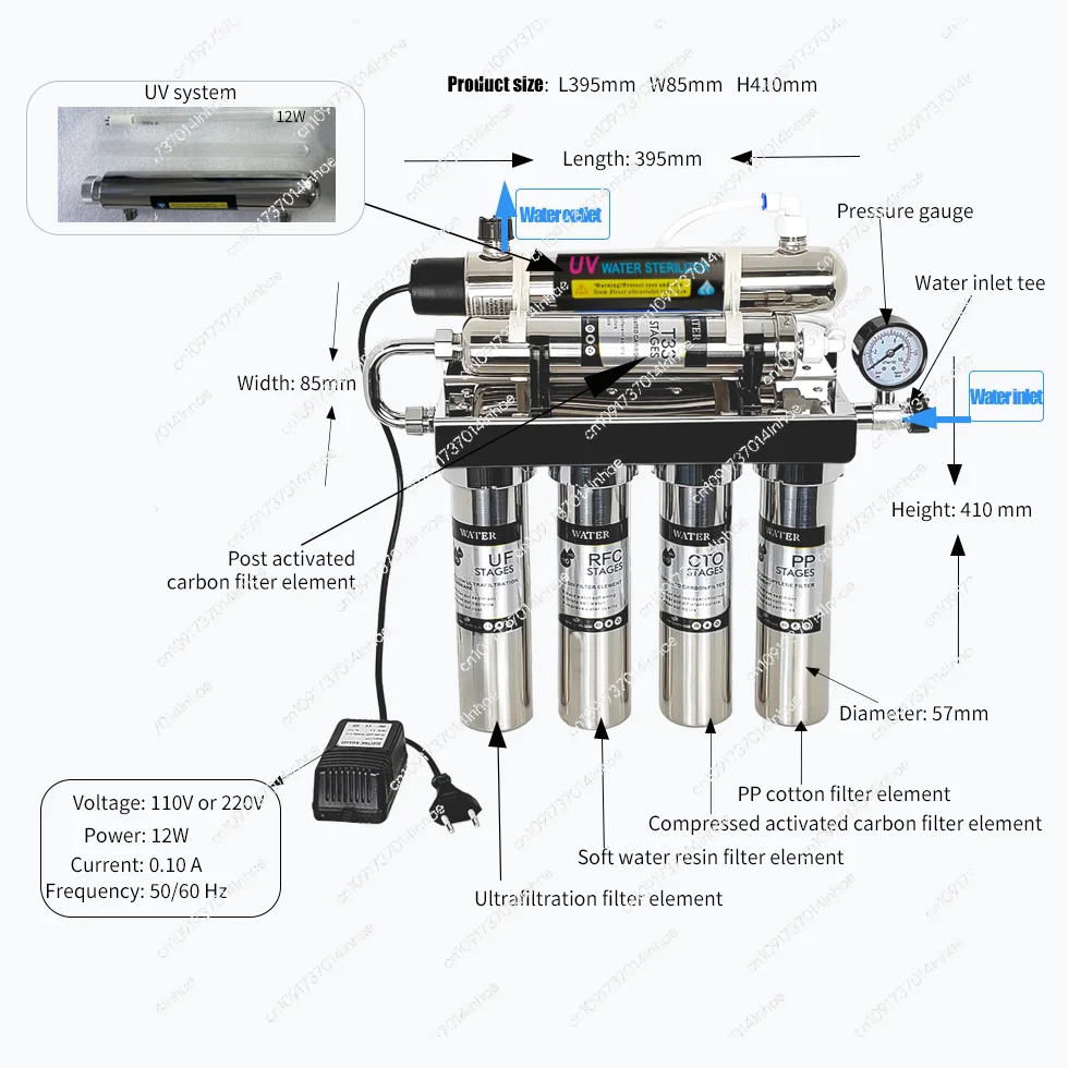 Grade 6 household kitchen activated carbon soft water ultrafiltration UV direct drinking water purifier water filter
Grade 6 household kitchen activated carbon soft water ultrafiltration UV direct drinking water purifier water filter