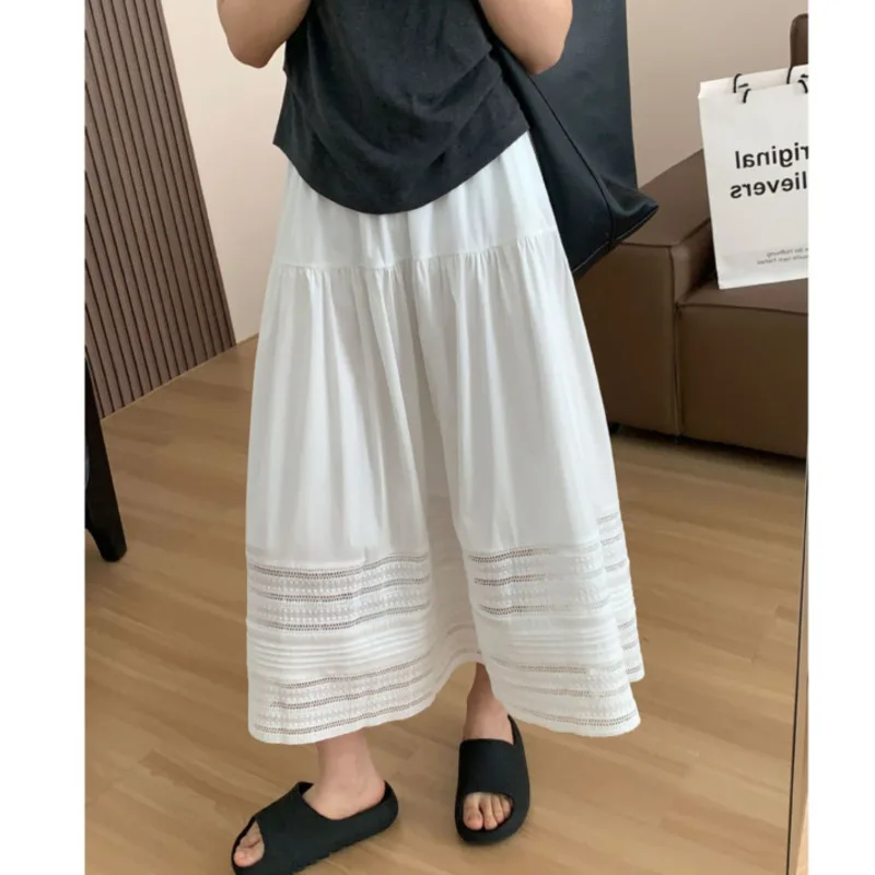 Spring Summer Lace Hollow Out Skirt Women Elastic Waist A-line Korean Midi White Skirts
Spring Summer Lace Hollow Out Skirt Women Elastic Waist A-line Korean Midi White Skirts