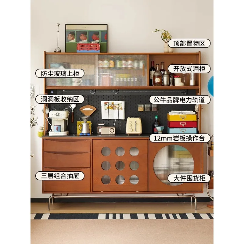 Retro solid wood dining side integrated rock slab storage storage side cabinet coffee
Retro solid wood dining side integrated rock slab storage storage side cabinet coffee