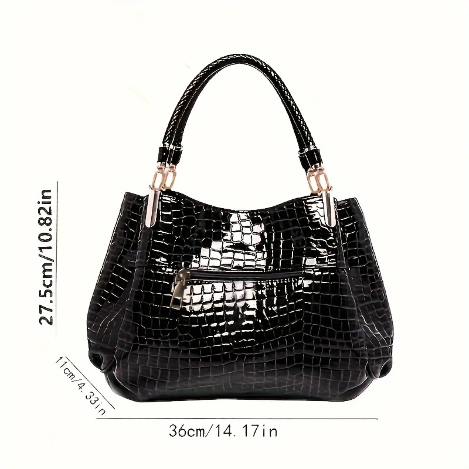Elegant Solid Color Top Handle Satchel Bag, Womens Classic Textured Shoulder Crocodile Pattern Handbag Fanny pack for women
Elegant Solid Color Top Handle Satchel Bag, Womens Classic Textured Shoulder Crocodile Pattern Handbag Fanny pack for women