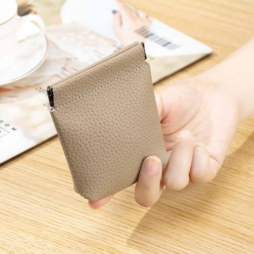 Mini Compact Spring-Loaded Squeeze Pouch Japanese Style Genuine Leather Wallet, Organizer Small Purse for Coins/Cards/Lipstick
Mini Compact Spring-Loaded Squeeze Pouch Japanese Style Genuine Leather Wallet, Organizer Small Purse for Coins/Cards/Lipstick