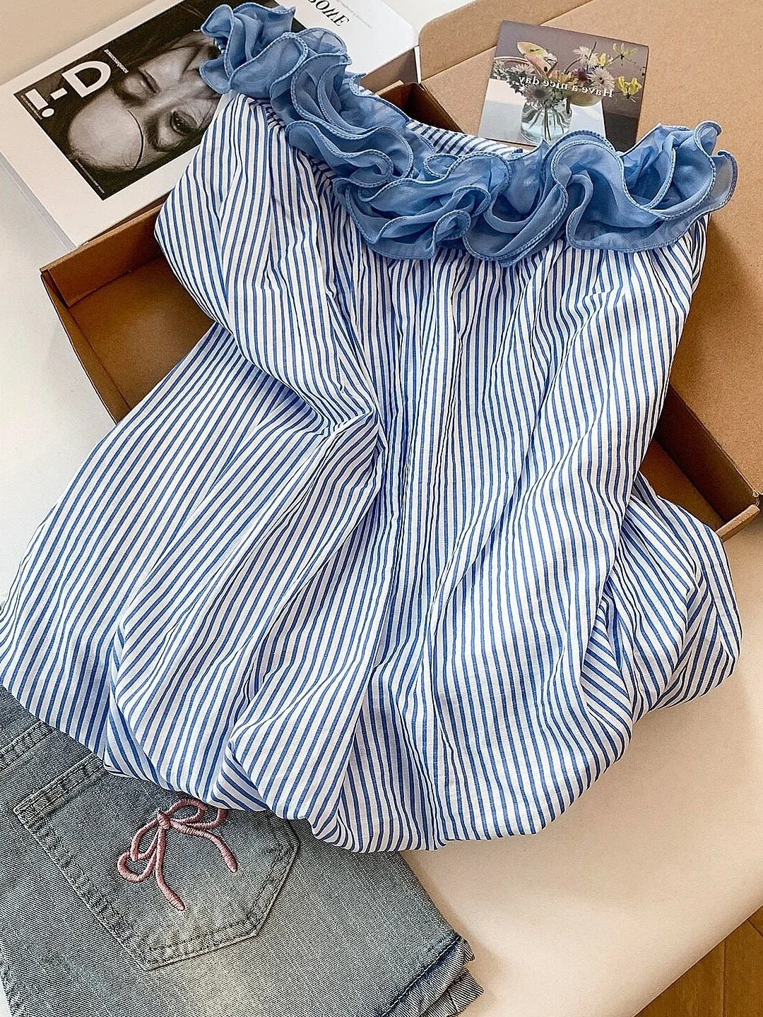 Romantic 3D Flower Stripe Loose Women's Shirt Summer New Sweet Style Shoulder Bunches Top Breathable Polyester Fiber Short Sl...
Romantic 3D Flower Stripe Loose Women's Shirt Summer New Sweet Style Shoulder Bunches Top Breathable Polyester Fiber Short Sl...