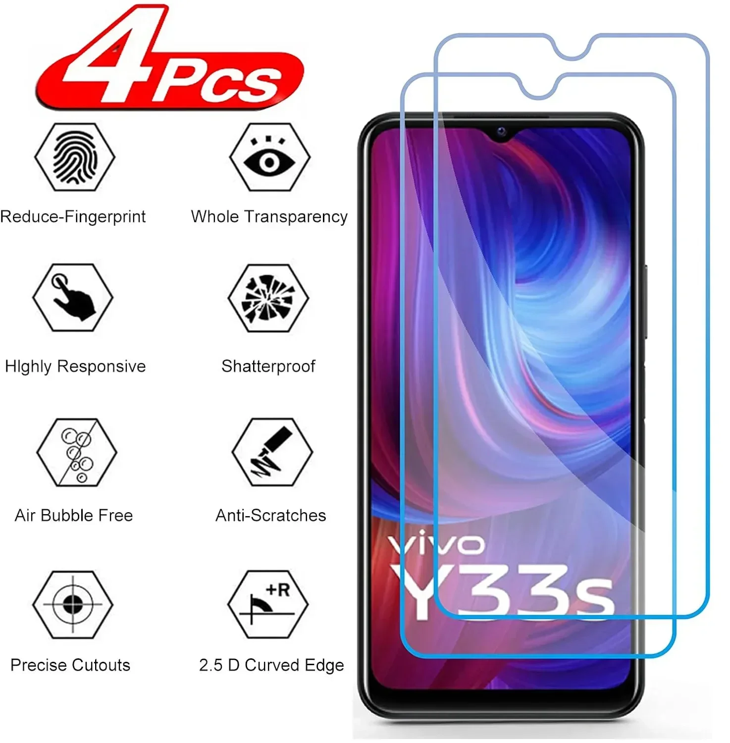 Закаленное стекло для Vivo Y33 Y33s Y33t Y20S Y30G Y31 Y31s Y32 Y33e Y35, 2/4 шт.
Закаленное стекло для Vivo Y33 Y33s Y33t Y20S Y30G Y31 Y31s Y32 Y33e Y35, 2/4 шт.