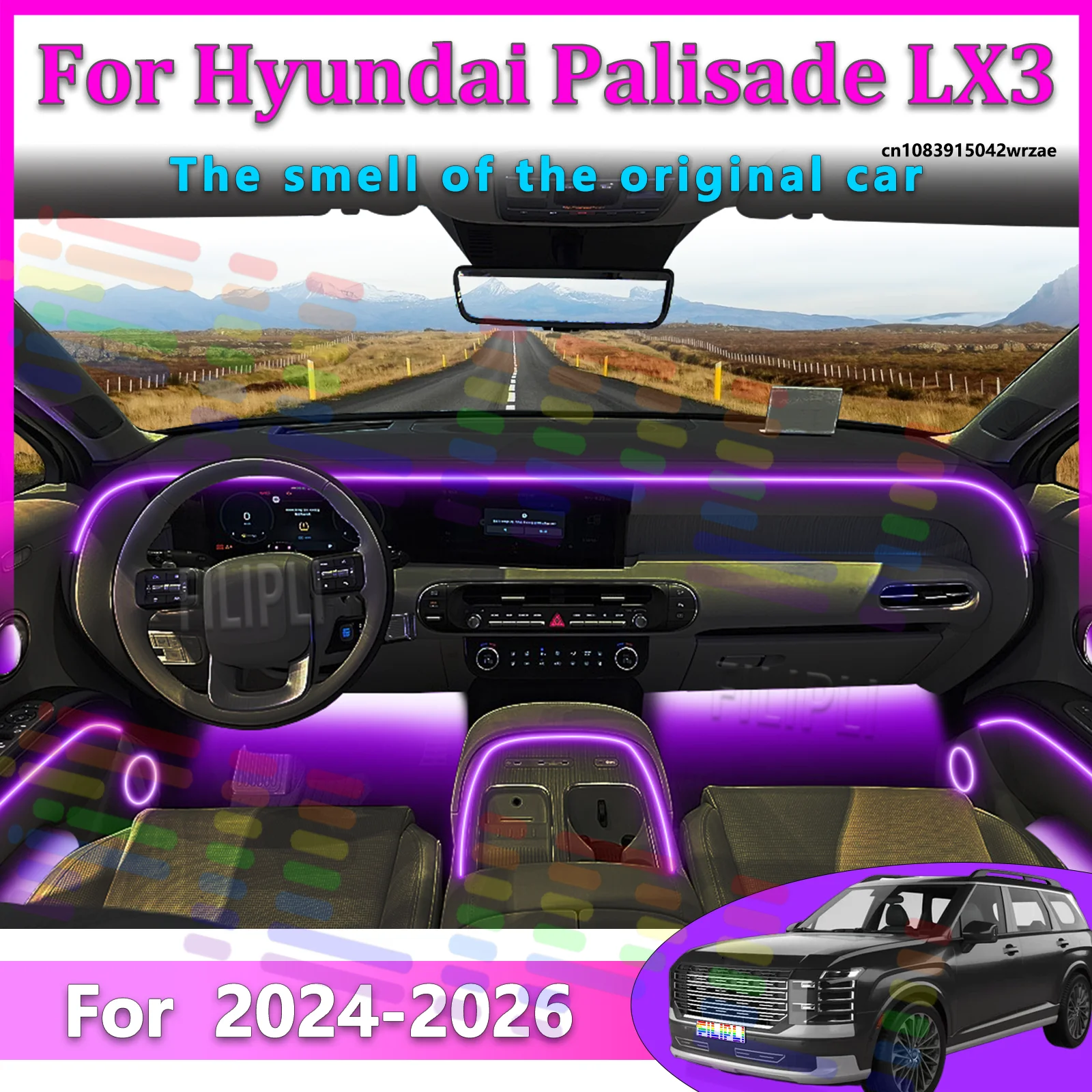 For Hyundai Palisade 2026 LX3 Car LED Ambient Lamps Colorful Atmosphere Lights Auto Interior Neon Strip App Control 64 RGB Light
For Hyundai Palisade 2026 LX3 Car LED Ambient Lamps Colorful Atmosphere Lights Auto Interior Neon Strip App Control 64 RGB Light