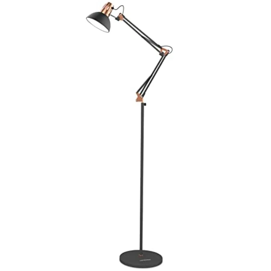 Floor Lamp, Metal Adjustable Reading Swing Arm Standing Lamp with Heavy Metal Base, Eye-Caring Reading/Pole Lamp with On/Off Sw
Floor Lamp, Metal Adjustable Reading Swing Arm Standing Lamp with Heavy Metal Base, Eye-Caring Reading/Pole Lamp with On/Off Sw
