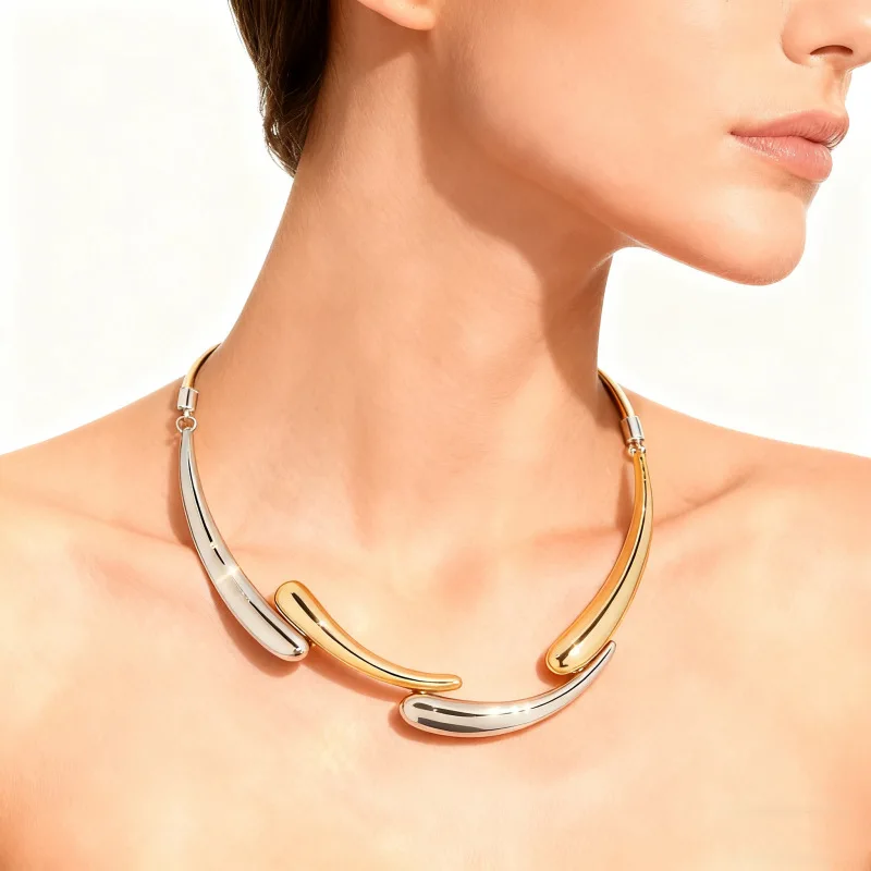 Metallic Color-Block Necklace, Light Luxury Style Clavicle Chain, Women's Autumn & Winter Fashion Versatile Personalized Necklac
Metallic Color-Block Necklace, Light Luxury Style Clavicle Chain, Women's Autumn & Winter Fashion Versatile Personalized Necklac