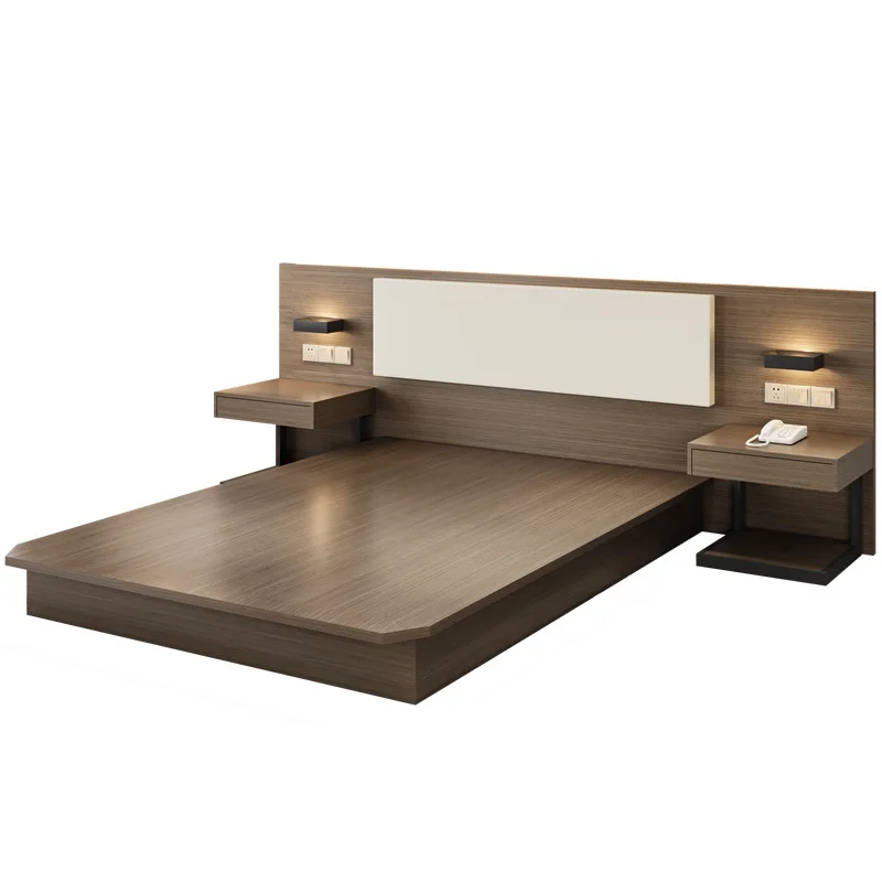 Quality Hotel Bedroom Furniture Wooden Bed with Leather Headboard Modern Style Queen Bed
Quality Hotel Bedroom Furniture Wooden Bed with Leather Headboard Modern Style Queen Bed