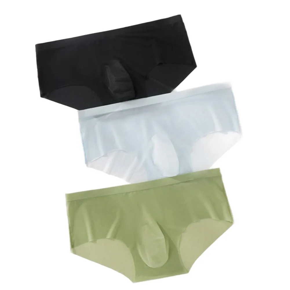 No Trace Cooling Men Ultra-thin Ice Silk Summer Briefs Underwear 3D Bulge Pouch Solid Color Man Elastic Panties
No Trace Cooling Men Ultra-thin Ice Silk Summer Briefs Underwear 3D Bulge Pouch Solid Color Man Elastic Panties