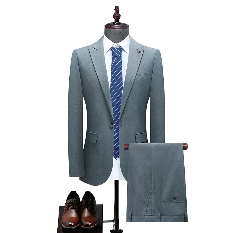 High-quality (Blazer + Trousers) Men's Italian Style Simple and Elegant Fashion Business Casual Wedding Gentleman Two-piece Suit
High-quality (Blazer + Trousers) Men's Italian Style Simple and Elegant Fashion Business Casual Wedding Gentleman Two-piece Suit