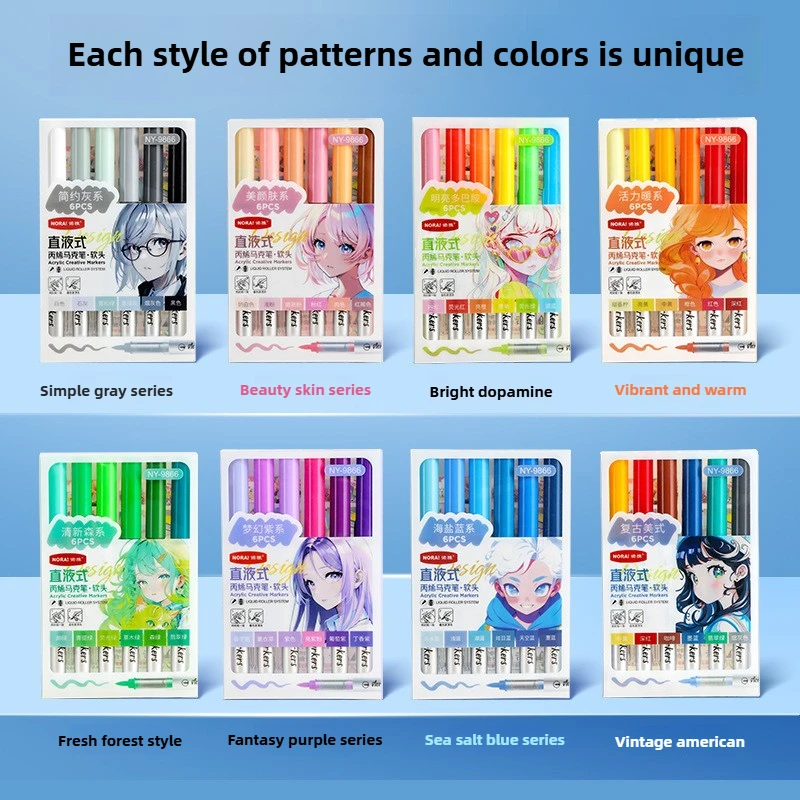 48/6 Color Direct Liquid Acrylic Paint Pens Brush Color Marker Pen for Rock Painting Stone Christmas DIY Art Supplies Stationery
48/6 Color Direct Liquid Acrylic Paint Pens Brush Color Marker Pen for Rock Painting Stone Christmas DIY Art Supplies Stationery