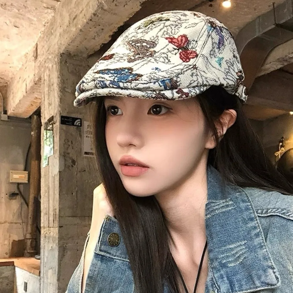 Vintage Retro Newsboy Cap Reversible Design Ethnic Style Artist Painter Hat Casual Sweet Butterfly Embroidered Beret
Vintage Retro Newsboy Cap Reversible Design Ethnic Style Artist Painter Hat Casual Sweet Butterfly Embroidered Beret