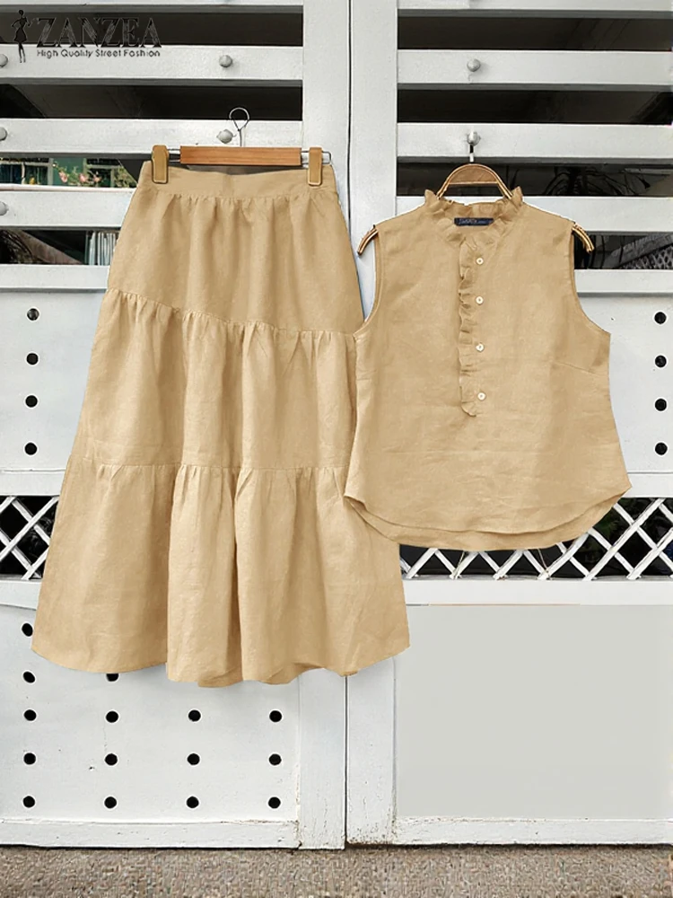 ZANZEA Fashion Sleeveless Tank Outfits Women Solid Dress Sets Elegant Stitching Long Skirts Suit Casual 2025 Summer Matching Set
ZANZEA Fashion Sleeveless Tank Outfits Women Solid Dress Sets Elegant Stitching Long Skirts Suit Casual 2025 Summer Matching Set