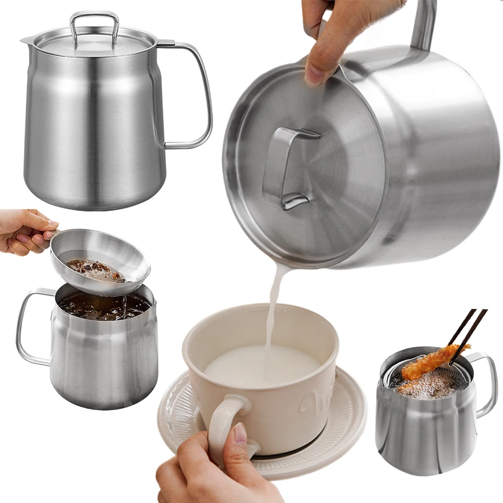 1.5/2L Oil Fryer and Filter Cup Combo Large Capacity Stainless Steel Cooking Oil Filter Leak-proof Fry Kitchen Pot Kitchen Tools
1.5/2L Oil Fryer and Filter Cup Combo Large Capacity Stainless Steel Cooking Oil Filter Leak-proof Fry Kitchen Pot Kitchen Tools