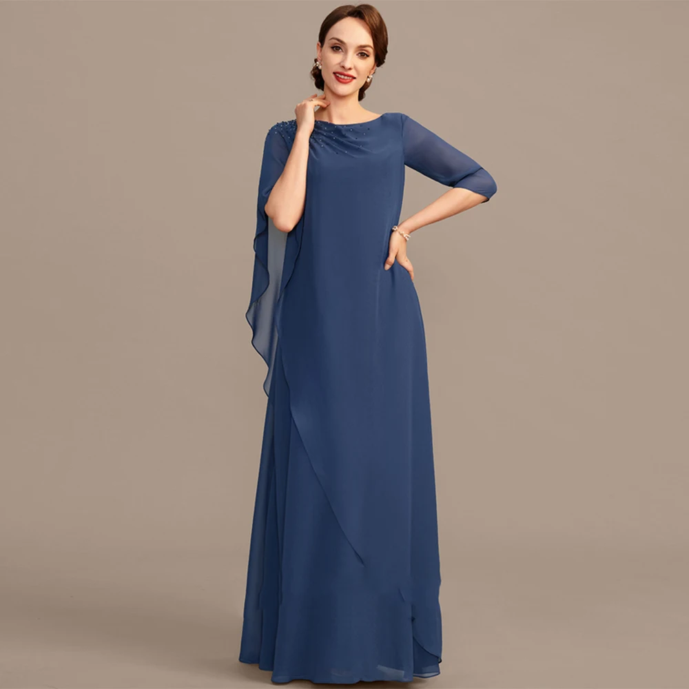 Simple Blue Mother of the Bride Dresses Exquisite Beach Wedding Guest Gowns Chiffon Elegant Dress Women Wedding Party Summer New
Simple Blue Mother of the Bride Dresses Exquisite Beach Wedding Guest Gowns Chiffon Elegant Dress Women Wedding Party Summer New