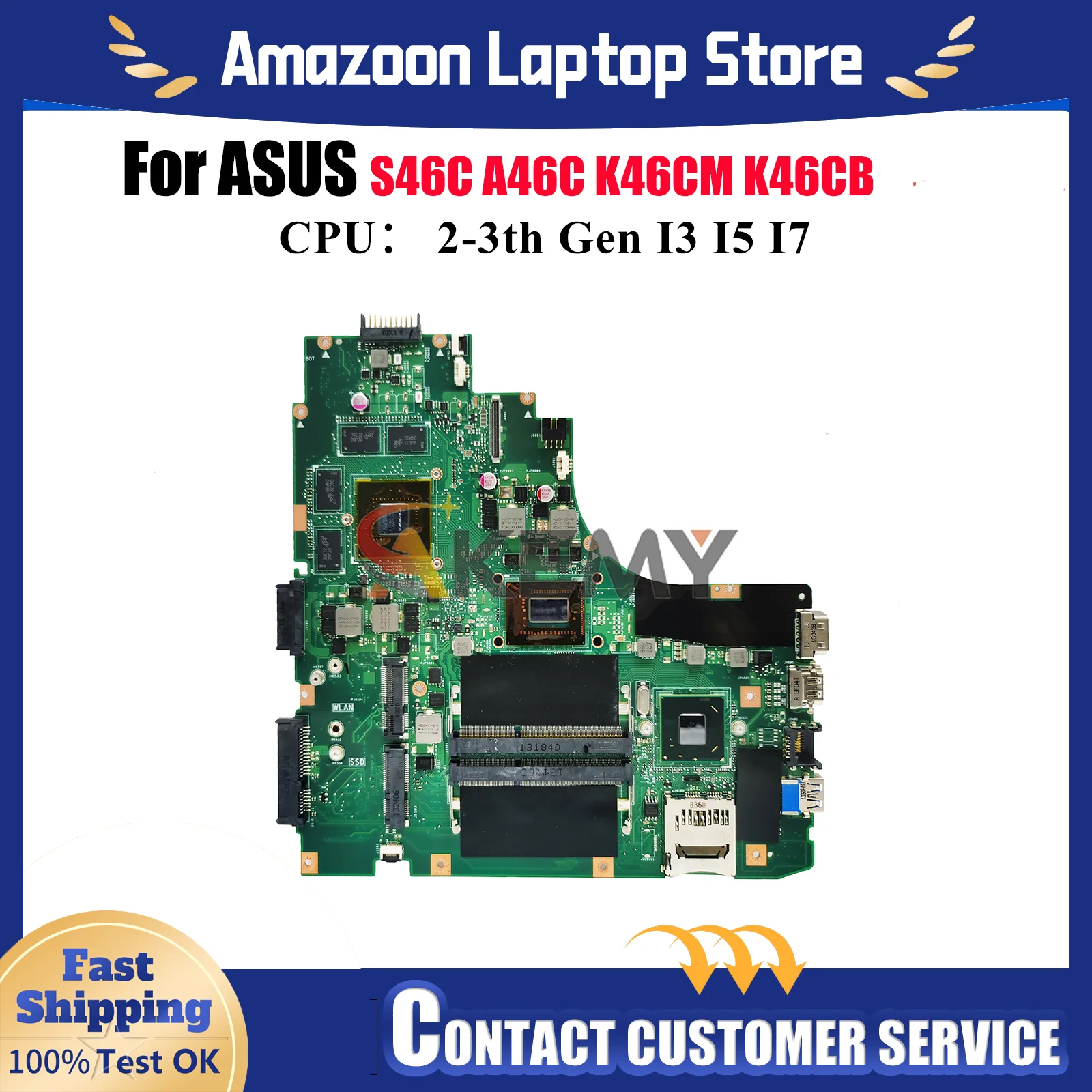 K46CM Laptop Motherboard For ASUS K46C K46CM S46C K46CB A46C Notebook Mainboard With I3 I5 I7 CPU 100% tests OK fast shipping
K46CM Laptop Motherboard For ASUS K46C K46CM S46C K46CB A46C Notebook Mainboard With I3 I5 I7 CPU 100% tests OK fast shipping