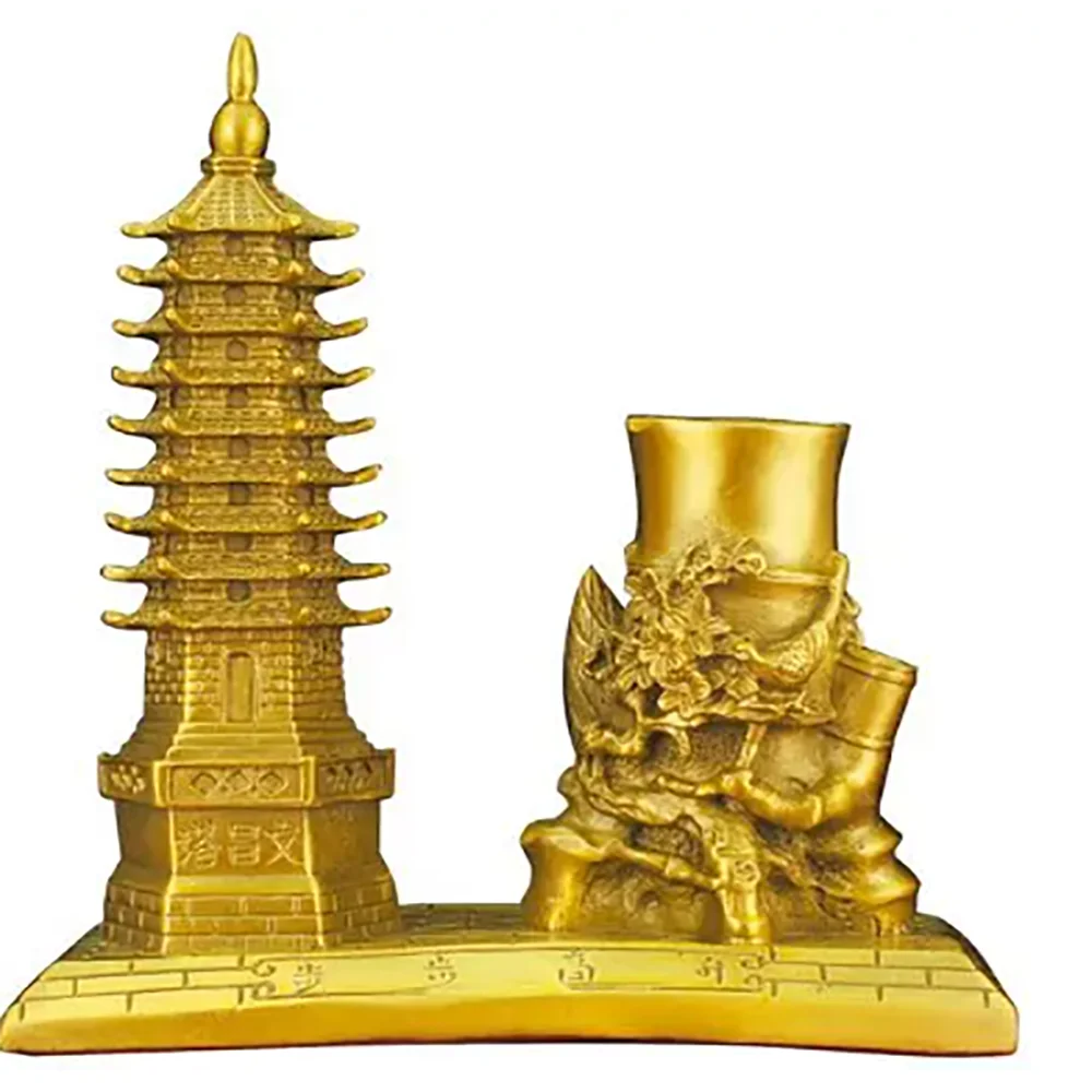 Pure copper Wenfeng Tower decoration with pen holder 9 and 9 floors, office desk decoration crafts, student gifts
Pure copper Wenfeng Tower decoration with pen holder 9 and 9 floors, office desk decoration crafts, student gifts