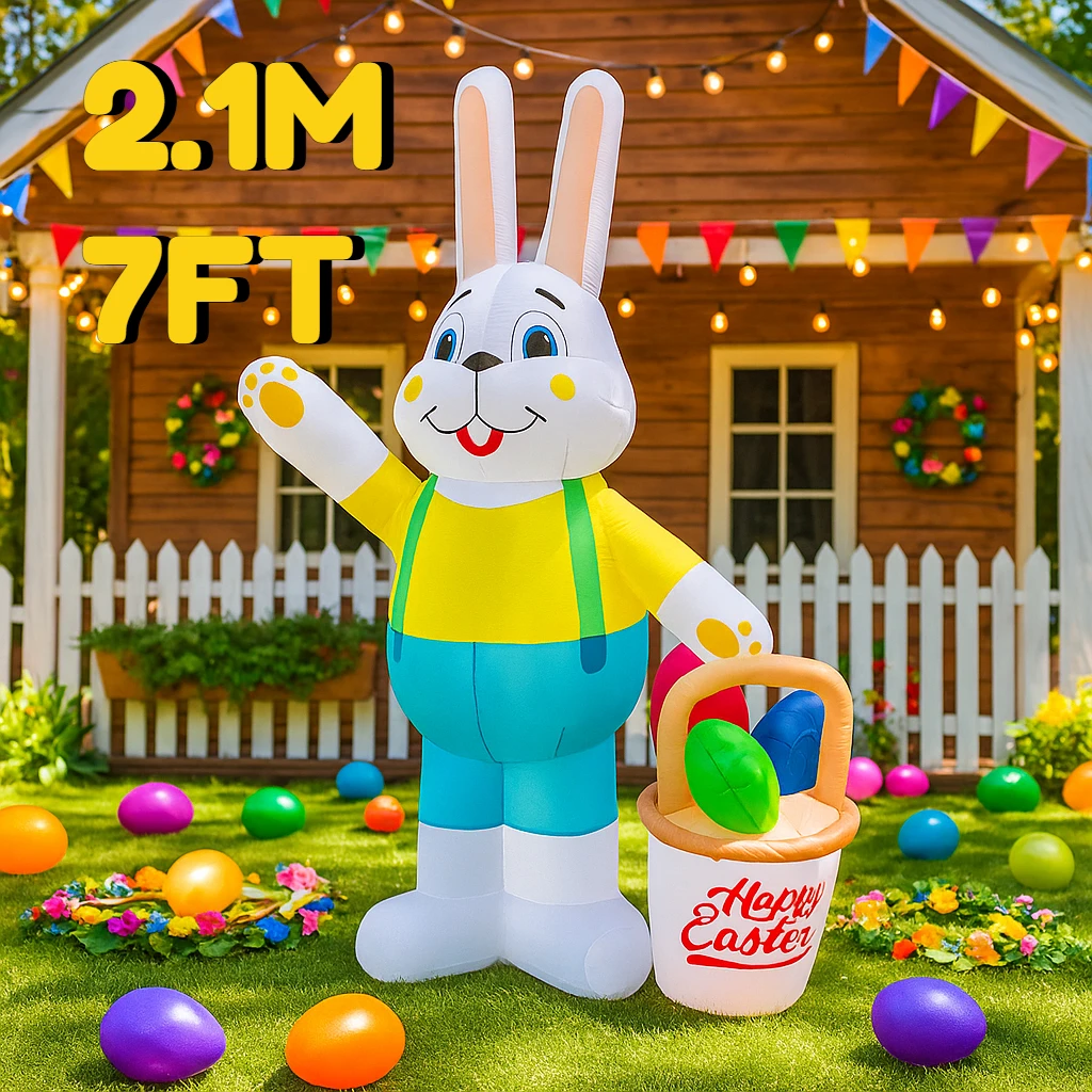 7FT Easter Inflatable Rabbit Carry Basket Decor LED Lights Festive Airblown Yard Ornament Easter Decorations Easter Inflatable
7FT Easter Inflatable Rabbit Carry Basket Decor LED Lights Festive Airblown Yard Ornament Easter Decorations Easter Inflatable