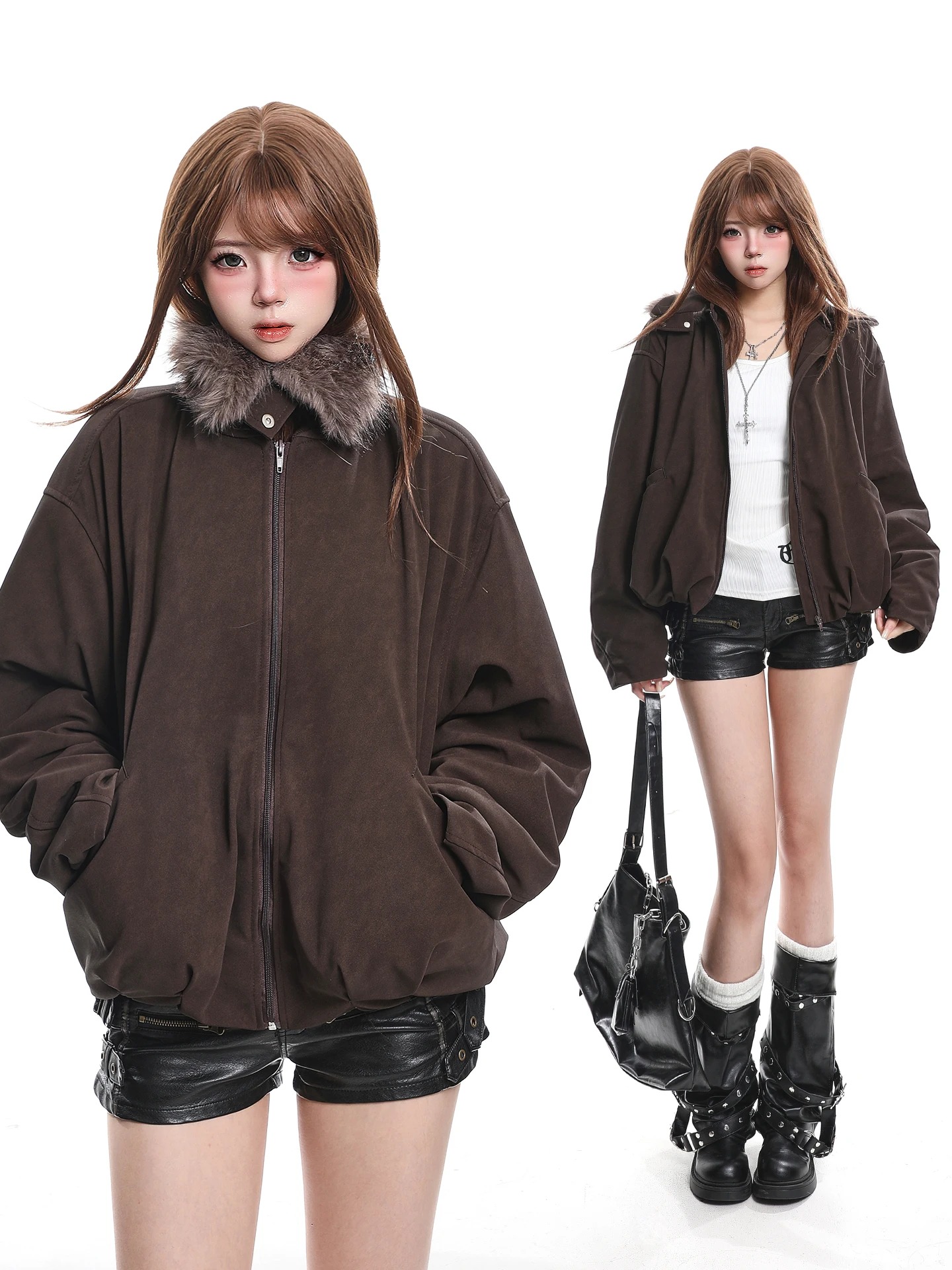 Американское женское хлопковое пальто-жакет в стиле Lazy Sle, новое, зимнее, простое, свободное, теплое, укороченное, с меховым воротником, в уличном стиле
Американское женское хлопковое пальто-жакет в стиле Lazy Sle, новое, зимнее, простое, свободное, теплое, укороченное, с меховым воротником, в уличном стиле