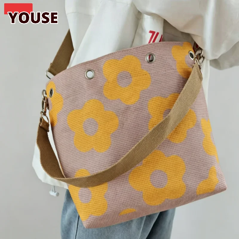 Flower Print Canvas Bucket Bag, Casual Floral Tote Crossbody Bag Hand-crocheted Bucket Shoulder Bag For Women Fabric Handbag
Flower Print Canvas Bucket Bag, Casual Floral Tote Crossbody Bag Hand-crocheted Bucket Shoulder Bag For Women Fabric Handbag